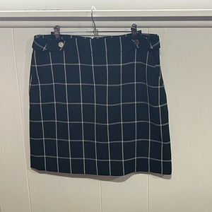 Loft Black & white plaid A Line Mini Skirt size 10